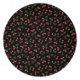 thumbnail image 1 of Black Christmas Cherry Pattern Round Blanket,Comfortable Soft Flannel Throw Blanket,All Season,Warm Lightweight Blankets for Sofa Bed Couch Living Room Chair 60"x60", 1 of 5