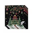 thumbnail image 1 of Black Christmas Cloth Napkins Set of 4 Reusable Dinner Napkins, Xmas Christmas Tree Snowflake Cocktail Napkin Washable Table Napkins for Wedding/Holiday Party/Baby Shower 20"x20", 1 of 7
