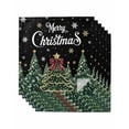 thumbnail image 1 of Black Christmas Cloth Napkins Set of 6 Reusable Dinner Napkins, Snowflake Xmas Christmas Tree Cocktail Napkin Washable Table Napkins for Wedding/Holiday Party/Baby Shower 20"x20", 1 of 7