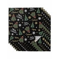 thumbnail image 1 of Black Christmas Cloth Napkins Set of 6 Reusable Dinner Napkins, Winter Green Pine Tree Gold Snowflake Cocktail Napkin Washable Table Napkins for Wedding/Holiday Party/Baby Shower 20"x20", 1 of 7