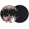 thumbnail image 1 of Black Christmas Coasters Set of 2, Absorbent Coasters for Drinks, Snowman Xmas Truck Balls Tree Coaster for Desk Coffee Table Protection, Home Decor House Warming Gifts 4", 1 of 8