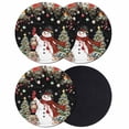 thumbnail image 1 of Black Christmas Coasters Set of 4, Absorbent Coasters for Drinks, Snowman Xmas Tree Ball Snowflake Winter Coaster for Desk Coffee Table Protection, Home Decor House Warming Gifts 4", 1 of 8