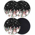 thumbnail image 1 of Black Christmas Coasters Set of 4, Absorbent Coasters for Drinks, Snowman Xmas Tree Snowflake Winter Coaster for Desk Coffee Table Protection, Home Decor House Warming Gifts 4", 1 of 8
