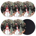 thumbnail image 1 of Black Christmas Coasters Set of 6, Absorbent Coasters for Drinks, Snowman Xmas Tree Poinsettia Eucalyptus Coaster for Desk Coffee Table Protection, Home Decor House Warming Gifts 4", 1 of 8