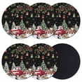 thumbnail image 1 of Black Christmas Coasters Set of 6, Absorbent Coasters for Drinks, Xmas Snowman Truck Snowflake Tree Balls Coaster for Desk Coffee Table Protection, Home Decor House Warming Gifts 4", 1 of 8