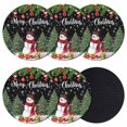 thumbnail image 1 of Black Christmas Coasters Set of 6, Absorbent Coasters for Drinks, Xmas Tree Ball Snowflake Winter Gifts Coaster for Desk Coffee Table Protection, Home Decor House Warming Gifts 4", 1 of 8