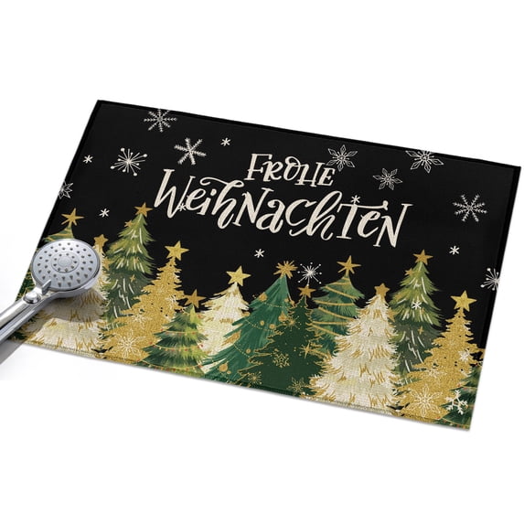 Black Christmas Entryway Rug 2x3ft Washable Non Slip Bathroom Rug Low ...