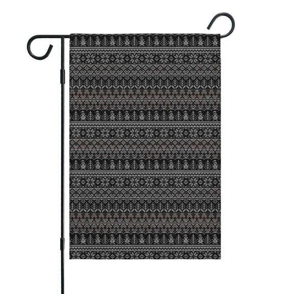 Black Christmas Folk Pattern Fall Garden Flags 12.5"x18" Double Side,Small Yard Flags for Outside,Outdoor Fall Decor,Autumn Funny Garden Flag Yard Decoration