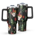thumbnail image 1 of Black Christmas Gnome and Gift Pattern Tumbler with Handle and Lid,40oz Double Wall Vacuum Insulated Tumbler,Cups Gift for Women and Men, 1 of 7