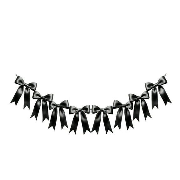 Black Christmas Hanging Decoration 78.74X9.45 Inches Black Polyester Fabric Wall Decor For Indoor Outdoor Holiday Party Home Festive Ornament