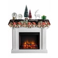 thumbnail image 1 of Black Christmas Mantel Scarf Fireplace Decorations for Living Room, Xmas Winter Gnomes Poinsettia Flower Fireplace Mantel Scarf Cover Runner for Halloween/Thanksgiving/Christmas Decor 70"x17", 1 of 6