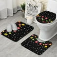 thumbnail image 1 of Black Christmas Ornament Pattern Bathroom Rugs Sets 3 Piece,Toilet Cover Set,Absorbent Non Slip Bathroom Mats Sets with U-Shaped Contour Rug Toilet Rug Set, 1 of 5