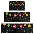 thumbnail image 1 of Black Christmas Ornament Pattern Kitchen Rugs Sets Of 3,Kitchen Runner Rugs Non Skid Washable,Decorative Kitchen Floor Mats for Kitchen,Sink,Laundry,17"x30"+ 17"x47" + 17"x59", 1 of 6