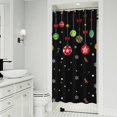 thumbnail image 1 of Black Christmas Ornament Pattern Shower Curtain 36"x72" ,Bathroom Decorative Shower Curtains Set with 12 Hooks,Modern Waterproof Washable Shower Curtain, 1 of 6