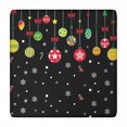 thumbnail image 1 of Black Christmas Ornament Pattern Square Fitted Tablecloth with Elastic Edge,Square Table Cover,Washable Elastic Table Cover for Home Kitchen Party Decor 34"x34", 1 of 6