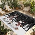 thumbnail image 1 of Black Christmas Outdoor Rug for Patio/Deck/Porch, Non-Slip Large Area Rug 6 x 9 Ft, Snowman Snowflake Winter Birds Indoor Outdoor Rugs Washable Area Rugs, Reversible Camping Rug Carpet Runner, 1 of 8
