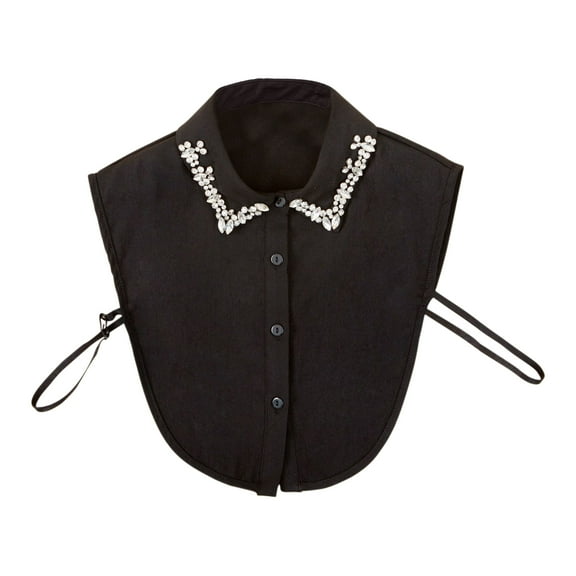 Black Christmas Rhinestone Detachable Collar, Detachable Collars for Women, Womens Dickey Collar, Elegant Dickey Collars