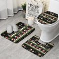 thumbnail image 1 of Black Christmas Santa Pattern Bathroom Rugs Sets 3 Piece,Toilet Cover Set,Absorbent Non Slip Bathroom Mats Sets with U-Shaped Contour Rug Toilet Rug Set, 1 of 5