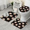 thumbnail image 1 of Black Christmas Santa Pattern Bathroom Rugs Sets 3 Piece,Toilet Cover Set,Absorbent Non Slip Bathroom Mats Sets with U-Shaped Contour Rug Toilet Rug Set, 1 of 5