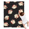 thumbnail image 1 of Black Christmas Santa Pattern Blanket,Comfortable Soft Flannel Throw Blanket,All Season,Warm Lightweight Blankets for Sofa Bed Couch Living Room Chair,30"x40", 1 of 4