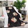 thumbnail image 1 of Black Christmas Santa Pattern Blanket,Comfortable Soft Lamb Wool Throw Blanket,All Season,Warm Lightweight Blankets for Sofa Bed Couch Living Room Chair,40"x50", 1 of 4
