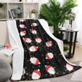 thumbnail image 1 of Black Christmas Santa Pattern Blanket,Comfortable Soft Lamb Wool Throw Blanket,All Season,Warm Lightweight Blankets for Sofa Bed Couch Living Room Chair,40"x50", 1 of 4