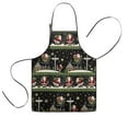 thumbnail image 1 of Black Christmas Santa Pattern Kids Aprons for Girls and Boys,Adjustable Neck Strap Toddler Aprons for Kids Cooking Baking, 1 of 7