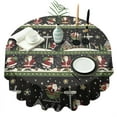 thumbnail image 1 of Black Christmas Santa Pattern Round Tablecloth 60"x60",Wrinkle Wipeable Table Cloth for Kitchen Dining Room Picnic Patio Party, 1 of 6