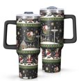 thumbnail image 1 of Black Christmas Santa Pattern Tumbler with Handle and Lid,40oz Double Wall Vacuum Insulated Tumbler,Cups Gift for Women and Men, 1 of 7