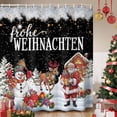 thumbnail image 1 of Black Christmas Shower Curtain, Santa Snowman Snowflake Gifts Elk Waterproof Fabric Shower Curtains with 12 Hooks, Bathroom Curtain Set for Bathroom Accessories Decor, 36 x 72 Inches, 1 of 9