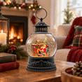 Black Christmas Snow Globe Lantern with Music, Timer, and Warm LED Glow ...