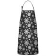 thumbnail image 1 of Black Christmas Snowflake Pattern Apron-Garden Aprons for Women with Pockets-Cotton Linen Waterproof Kitchen Cooking Gardening Aprons Adjustable for Kitchen,Cooking,BBQ and Salon 33"x27", 1 of 7