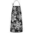 thumbnail image 1 of Black Christmas Snowflake Pattern Apron-Garden Aprons for Women with Pockets-Cotton Linen Waterproof Kitchen Cooking Gardening Aprons Adjustable for Kitchen,Cooking,BBQ and Salon 33"x27", 1 of 7