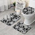 thumbnail image 1 of Black Christmas Snowflake Pattern Bathroom Rugs Sets 3 Piece,Toilet Cover Set,Absorbent Non Slip Bathroom Mats Sets with U-Shaped Contour Rug Toilet Rug Set, 1 of 5