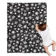 thumbnail image 1 of Black Christmas Snowflake Pattern Blanket,Comfortable Soft Flannel Throw Blanket,All Season,Warm Lightweight Blankets for Sofa Bed Couch Living Room Chair,30"x40", 1 of 4