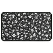 Black Christmas Snowflake Pattern Door Rugs,Washable Non Slip Door Mats Indoor,Decorative Door Mats,Entry Mat Indoor for Entrance,Bedroom,Kitchen,Bathroom,30"x17"
