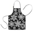 thumbnail image 1 of Black Christmas Snowflake Pattern Kids Aprons for Girls and Boys,Adjustable Neck Strap Toddler Aprons for Kids Cooking Baking, 1 of 7
