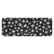 Black Christmas Snowflake Pattern Kitchen Rug Mat,Kitchen Runner Rugs Non Skid Washable,Decorative Kitchen Floor Mats for Kitchen,Sink,Laundry,17"x47.2"