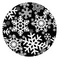 thumbnail image 1 of Black Christmas Snowflake Pattern Round Fitted Tablecloth with Elastic Edge,Dining Table Cover Waterproof,Outdoor Round Tablecloth for Camping,Dining,Indoor and Outdoor, 1 of 7