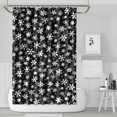 thumbnail image 1 of Black Christmas Snowflake Pattern Shower Curtain 72"x72" ,Bathroom Decorative Shower Curtains Set with 12 Hooks,Modern Waterproof Washable Shower Curtain, 1 of 6
