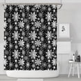 thumbnail image 1 of Black Christmas Snowflake Pattern Shower Curtain 84"x72" ,Bathroom Decorative Shower Curtains Set with 12 Hooks,Modern Waterproof Washable Shower Curtain, 1 of 6