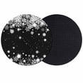 thumbnail image 1 of Black Christmas Snowflakes Coasters Set of 2, Absorbent Coasters for Drinks, Xmas Winter Textured Coaster for Desk Coffee Table Protection, Home Decor House Warming Gifts 4", 1 of 8