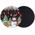 thumbnail image 1 of Black Christmas Snowman Coasters Set of 2, Absorbent Coasters for Drinks, Xmas Balls Stocking Tree Gifts Coaster for Desk Coffee Table Protection, Home Decor House Warming Gifts 4", 1 of 8