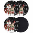 thumbnail image 1 of Black Christmas Snowman Coasters Set of 4, Absorbent Coasters for Drinks, Xmas Botanical Birds Snowflake Coaster for Desk Coffee Table Protection, Home Decor House Warming Gifts 4", 1 of 8