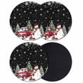 thumbnail image 1 of Black Christmas Snowman Coasters Set of 4, Absorbent Coasters for Drinks, Xmas Truck Tree Snowflake Coaster for Desk Coffee Table Protection, Home Decor House Warming Gifts 4", 1 of 8