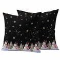thumbnail image 1 of Black Christmas Snowman Outdoor Pillow Covers 16"x16" Set of 2,Waterproof Throw Pillow Covers for Patio Furniture,Winter Xmas Tree Snowflakes Decorative Cushion Pillowcases for Garden Couch Sofa, 1 of 9