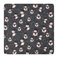 thumbnail image 1 of Black Christmas Snowman Pattern Square Fitted Tablecloth with Elastic Edge,Square Table Cover,Washable Elastic Table Cover for Home Kitchen Party Decor 36"x36", 1 of 6
