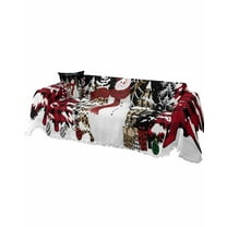 Black Christmas Snowman Sofa Covers for 3 Cushion Couch,Washable Sectional & L Shape Couch Covers for Dogs/Cats/Kids,Snowflake Xmas Trees Buffalo Plaid Non Slip Sofa Slipcover Futon Cover 71''x150''