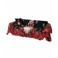 thumbnail image 1 of Black Christmas Sofa Covers for 3 Cushion, Washable Couch Cover for Sectional Sofa Slipcovers with Tassel, Xmas Gnomes Red Poinsettia Snowflake Loveseat Covers Futon Cover Blanket 71''x118'', 1 of 8
