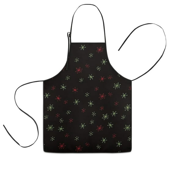 Black Christmas Star Pattern Kids Aprons for Girls and Boys,Adjustable Neck Strap Toddler Aprons for Kids Cooking Baking